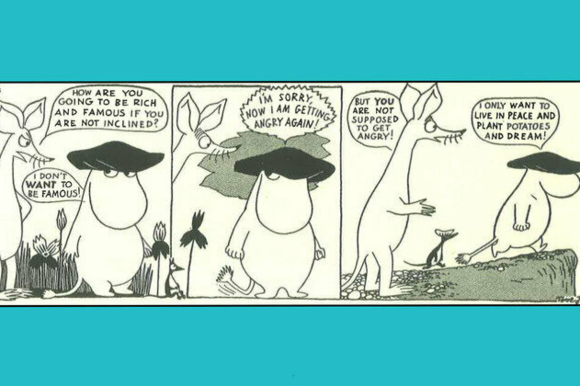 How Tove Jansson used her Moomins comic strip to humorously critique the financial and creative pressures of being an artist