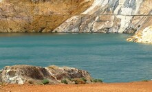 The flooded Gilbeys pit at the Dalgaranga gold mine Gascoyne wants to bring back to life.