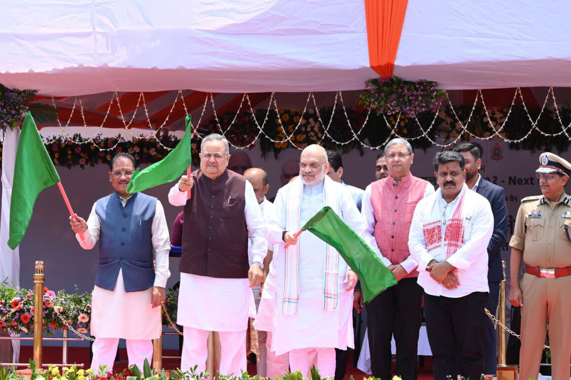 Chhattisgarh: Home Minister Amit Shah launches next-generation CG Dial-112 service, mobile forensic vans in Raipur