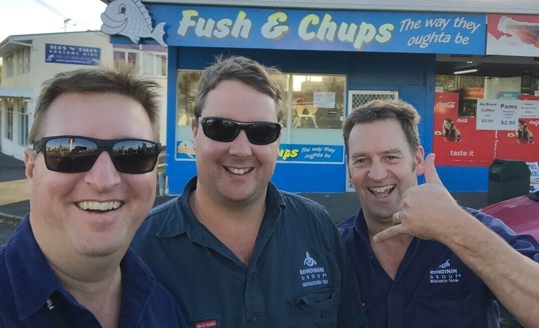 Flashback to 2016: Ben White (left), Josh Giumelli and Mark Saunders have collectively spent over 65 years working at Kondinin Group.