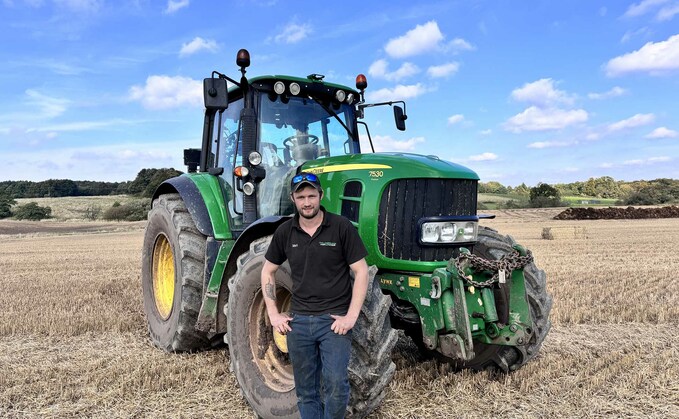 Mark Calderbank of Calderbank Agri Ltd and his high-houred John Deere 7530.