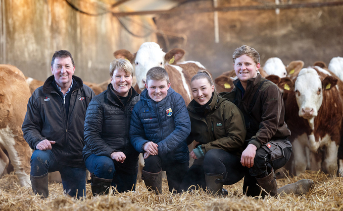 Left to right: Jim, Trish and 'wee' Jim Goldie, Abby Forsyth and Niall Goldie.