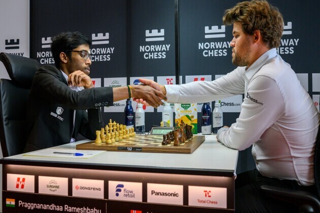Praggnanandhaa stuns Carlsen in classical thriller at Norway Chess Round 3