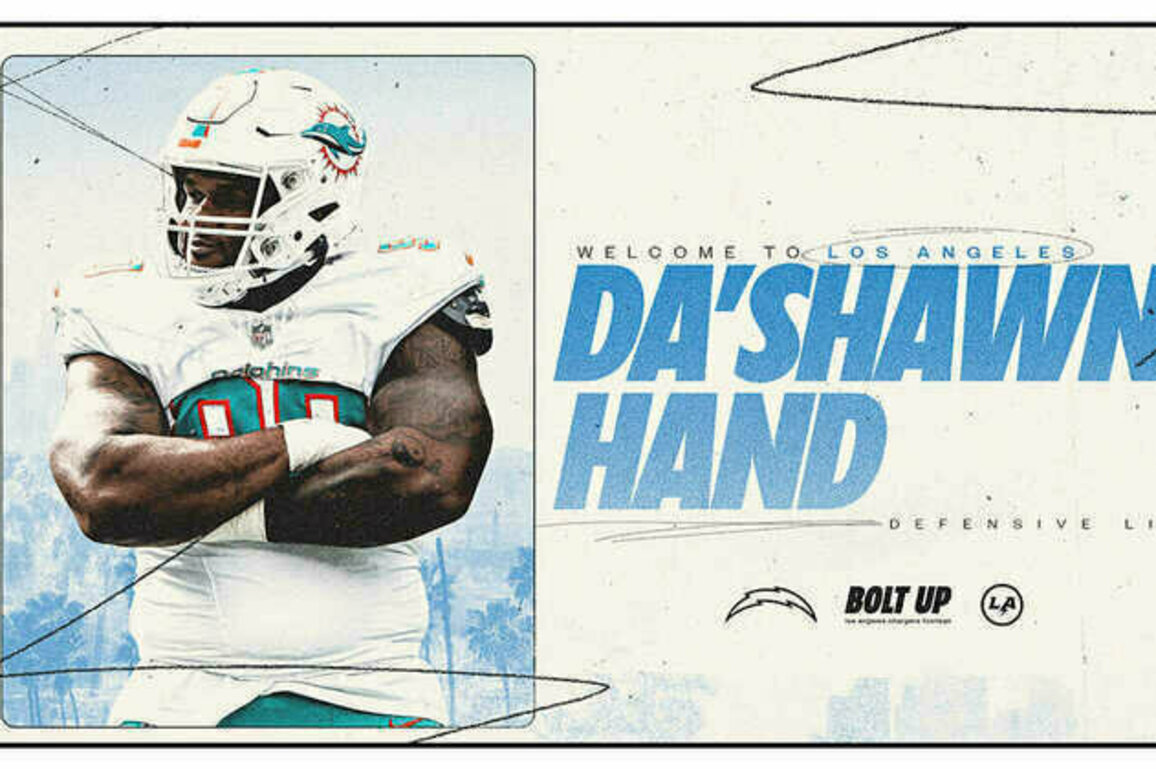 Los Angeles Chargers Agree to Terms with Da'Shawn Hand