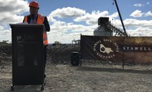  Tim Pallas speaking at Stawell. Photo: Twitter/@MichaelBaileyAU