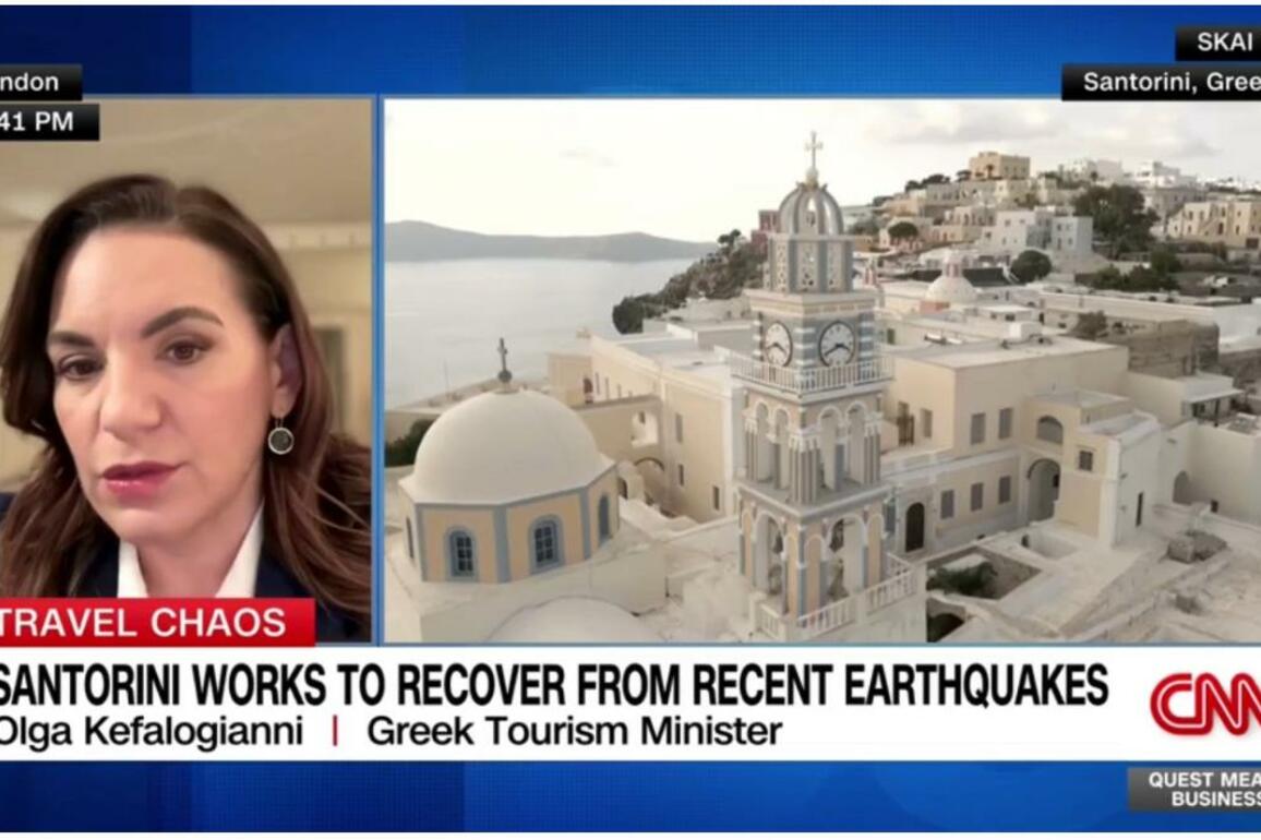 Greek Minister Confirms Santorinis Readiness for Tourist Season on BBC and CNN