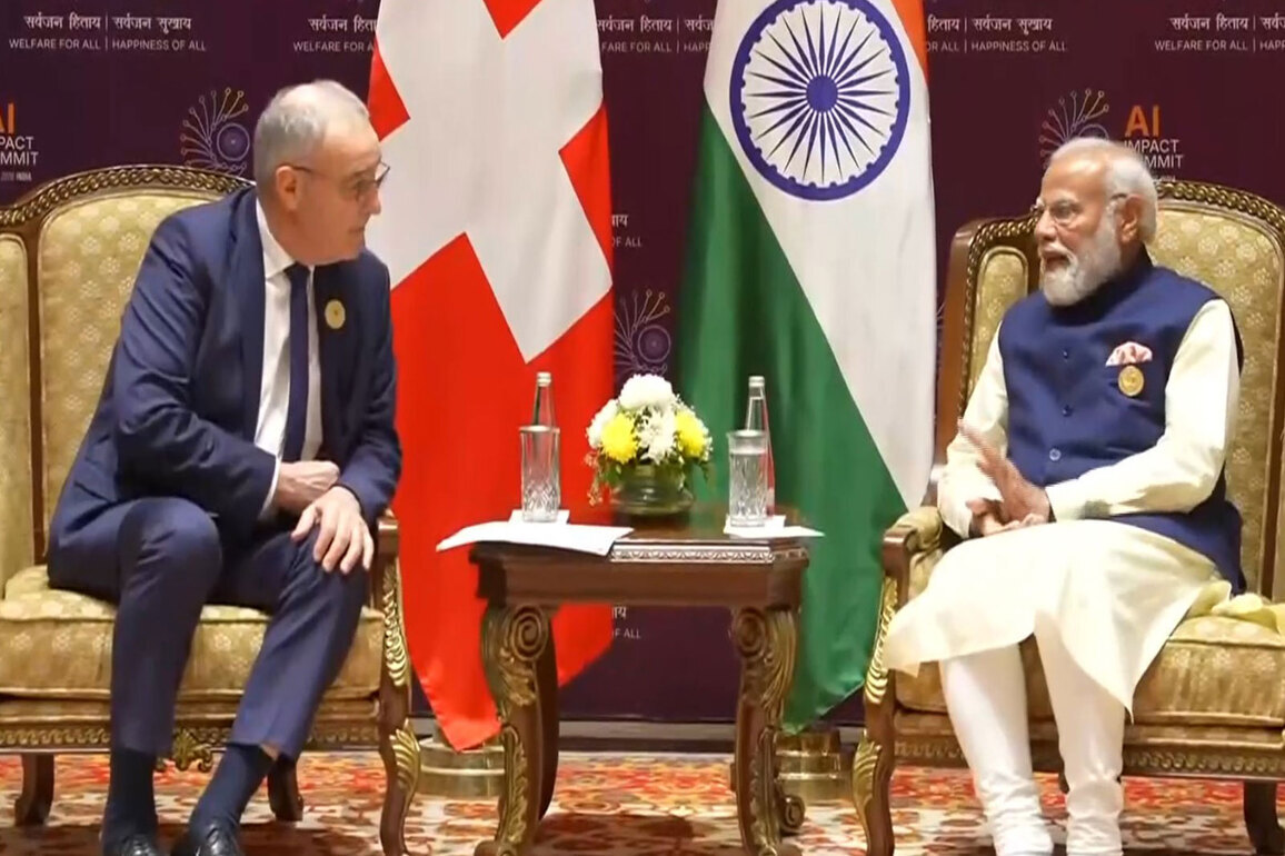 PM Modi holds a bilateral meeting with Swiss President Parmelin at AI Impact Summit