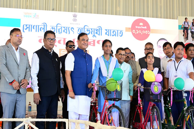 Assam CM Sarma launches distribution of bicycles to Class IX students