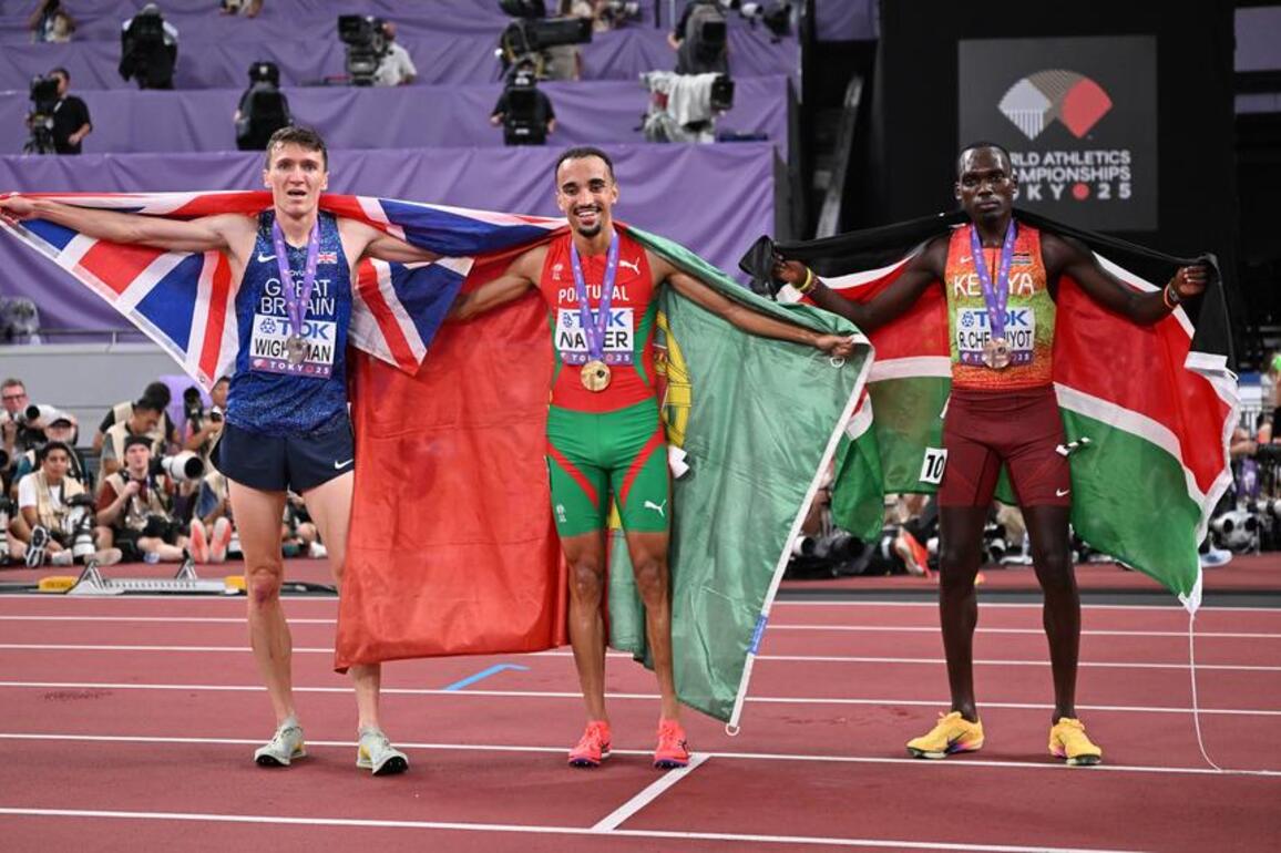 Portugal's Nader edges Wightman to win men's 1,500m world title