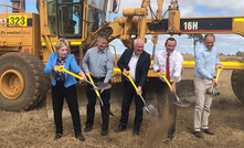 Alannah MacTiernan, Jarvas Croome, Mick Murray, Mark McGowan and Kim Piacentini at the ground-turning event in Collie, Western Australia on January 23