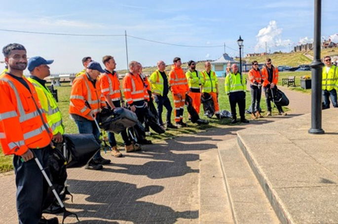Highways staff clean up Norfolk coastline