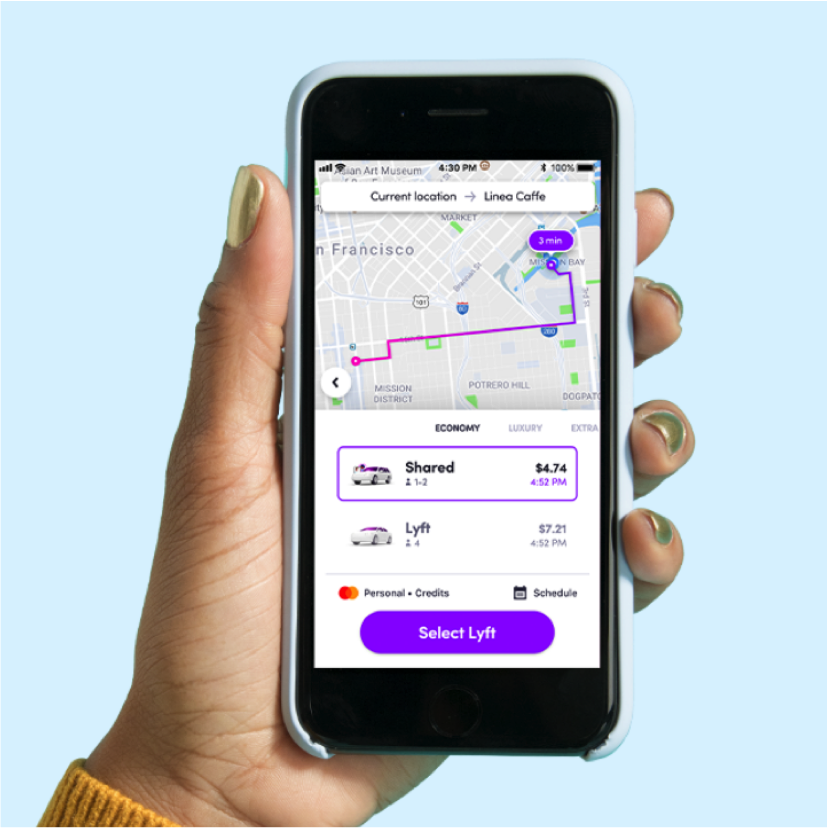Lyft's new app encourages ride sharing