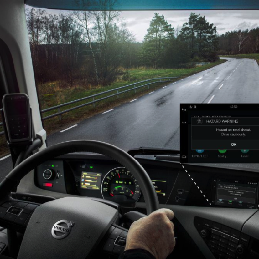 Connected Volvo cars and trucks share traffic data