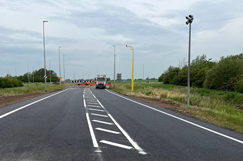 Crews restore key road after blaze in just 48 hours