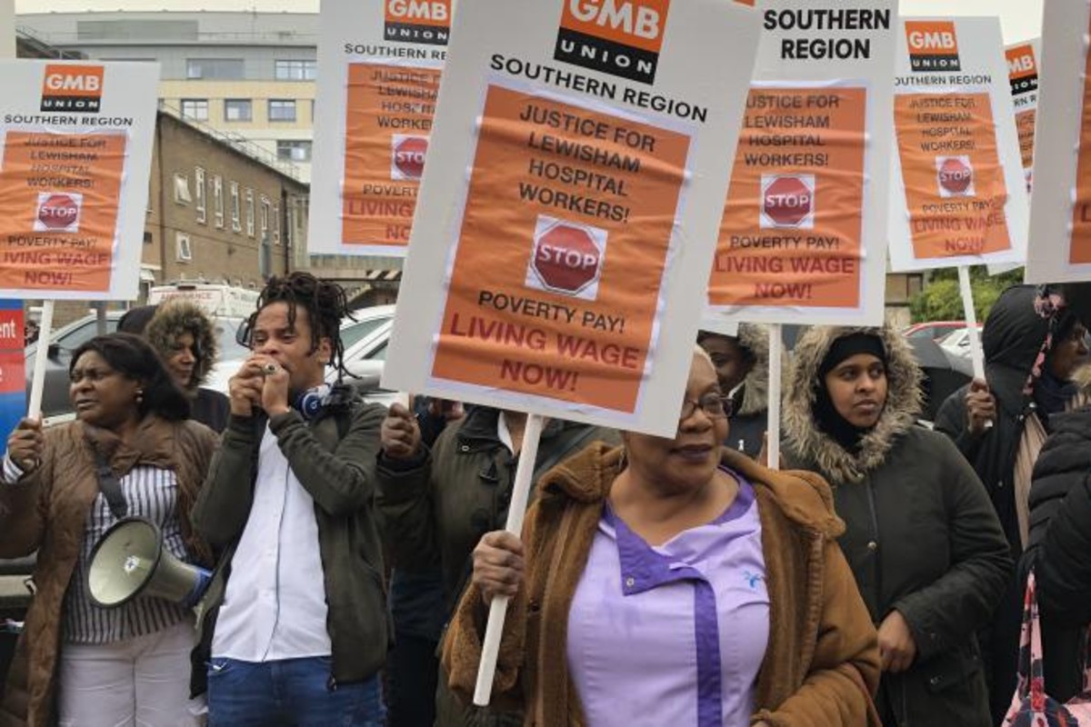 Outsourced workers protest over pay and working conditions