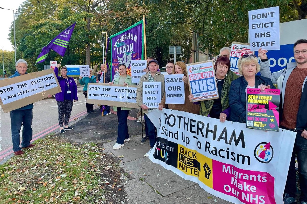 Rotherham Hospital staff protest over eviction plans