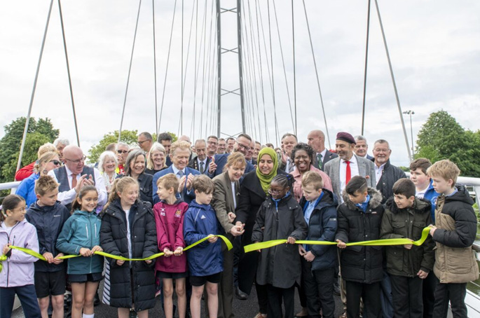 £18m 'complex design' active travel bridge opens in Nottingham