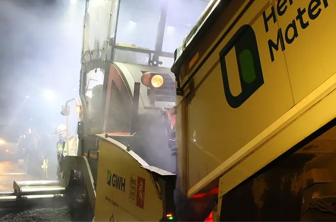 Heidelberg and GW Highways hit 60% recycled material in Kent