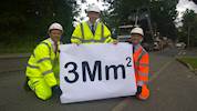 Three million square metres of road repairs completed