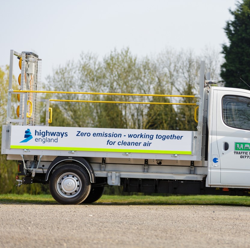 Highways England electric roadworks vehicle trial announcement