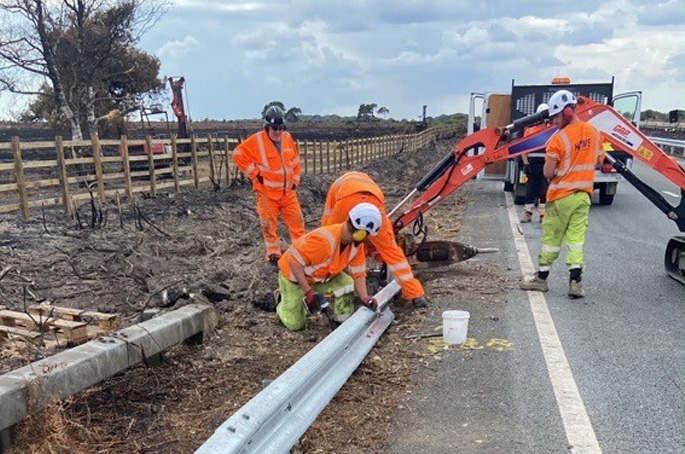 A31 resurfaced following summer wildfire