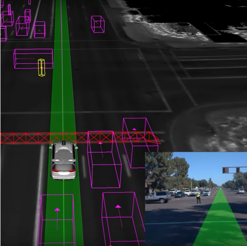 Waymo driverless car responds to Police signal