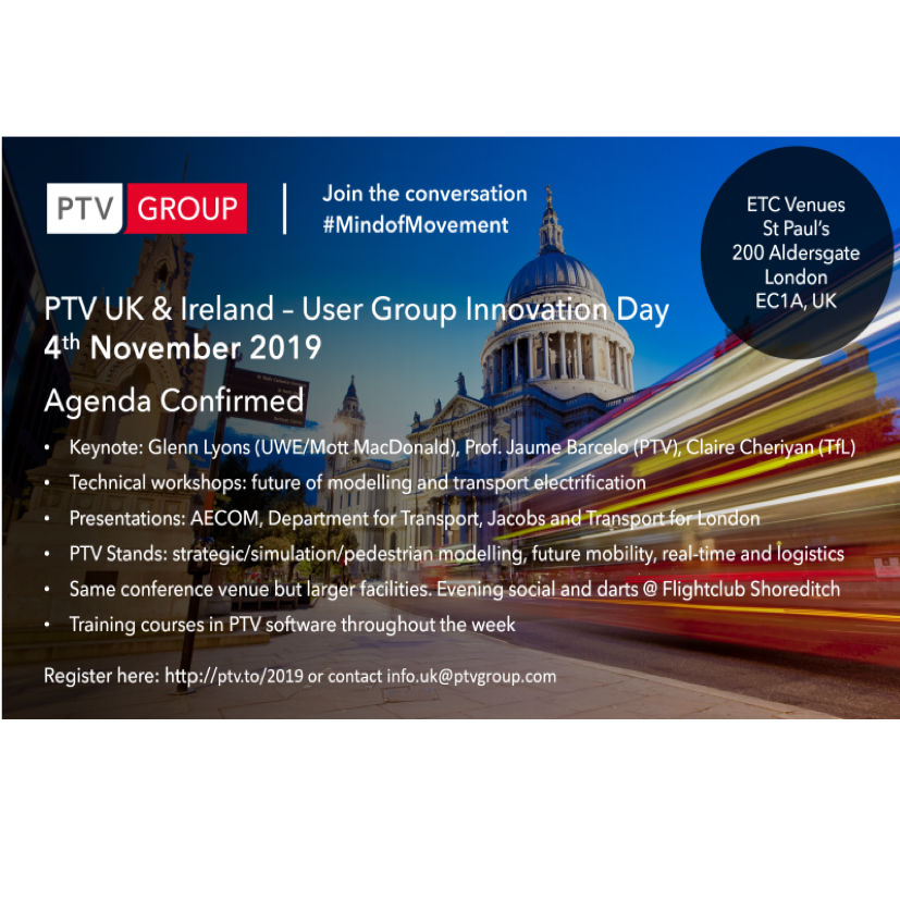PTV announces details of London User Group Meeting