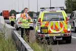 Traffic officer struck by van at roadworks