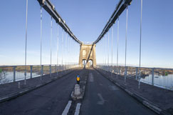 Menai Bridge repair works underway